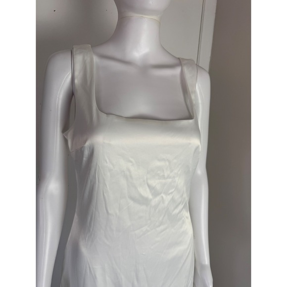 Commense White Maxi Dress Sheer Overlay Sleeveless Party Cocktail Dress‎ Size M - Picture 9 of 13